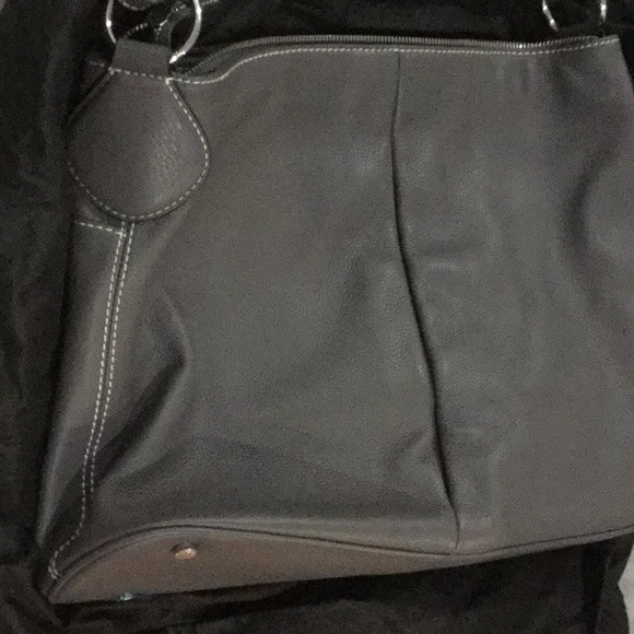 NWT Danier quality durable pebble leather grey tote work college travel bag - Picture 10 of 16